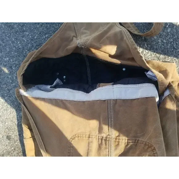 Vintage carhartt overalls 48x34 Distressed Brown Union Made In USA Discolored